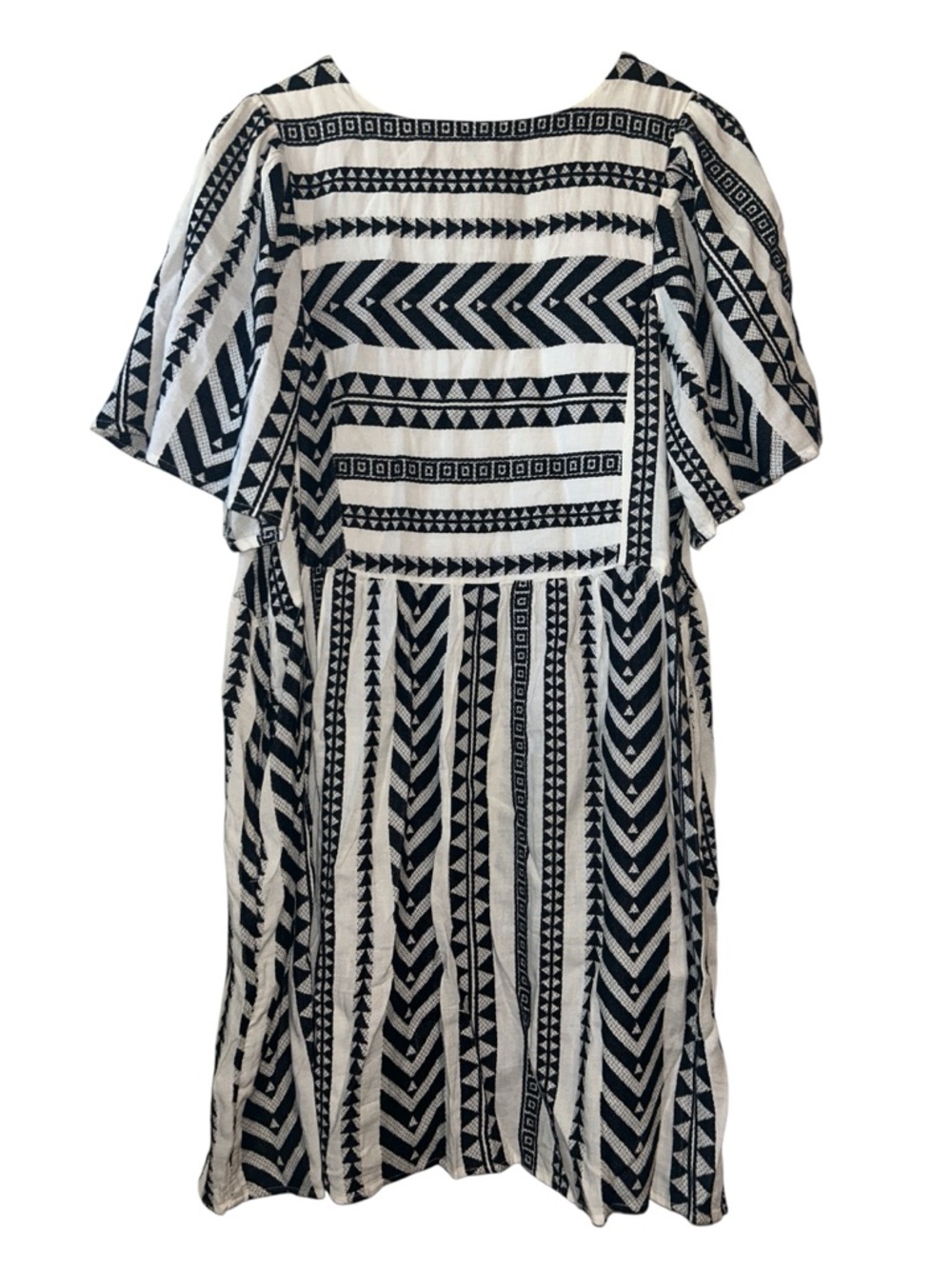 Old Navy Jacquard Mini Swing Dress Geometric Tribal Southwestern Women’s Size XL - Picture 3 of 6